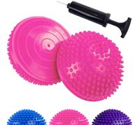 CampTeck U7330 Cuscino Equilibrio Balance Mezza Sfera Riccio, Balance Pad Cupola con Pompa a Mano - Confezione da 2 - Rosa