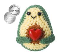 Camptrip Pocket Hug Avocado Lana Avocado Peluche con portafortuna, regalo positivo per adulti e bambini, bambola motivazionale con scheda energetica come regalo per mutacher