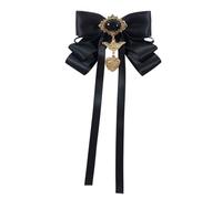 Campus Bowtie With Dangling Ribbons And Decorative Angelic Charm Elegant Brooch Pin Adjustable Pre Tied Bowknot Necktie Fashion Bowtie
