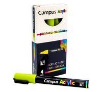 Campus Pennarelli acrilici, confezione di pennarelli a punta rotonda da 2 mm, pennarelli a colori non permanenti a base d'acqua, pennarelli acrilici a vernice opaca e asciugatura rapida (verde)