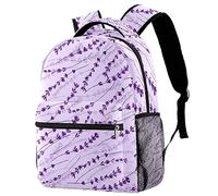 Campus - Zaino da viaggio con fiori viola e portabottiglie, per ragazze e ragazzi, Multicolore, 29.4x20x40cm/11.5x8x16 in