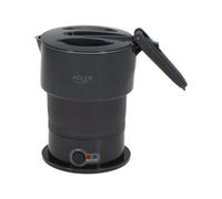 Adler Bollitore elettrico da viaggio AD 1377, 2 modalità di riscaldamento, portatile con borsa per il trasporto, in acciaio inossidabile, capacità massima di 0,6 l, nero