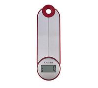 CAMRY Bilancia digitale da cucina pieghevole per alimenti da campeggio portatile da viaggio, 5KG/11lb, display LCD,lb:oz/g fl'oz/ml (argento-rosso)