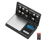 CAMRY Bilancia Tascabile Bilancia di Precisione Mini, 500g/0,01g, Nera | Bilancia di precisione per lettere monete e polveri, Unità (g/oz/gn/ct/dwt/ozt), 2 batterie AAA, Dimensioni 12x7,5x1,8cm