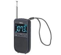 Camry Radio Digitale Portatile, CR 1905, Schermo LCD, FM/Am, Batteria 900mAh, USB-C, Antenna Telescopica, Nero