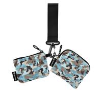 Camuffamento Blu Donne Casi di Carta Cambiamento Titolare Minimalista Portamonete Cambiamento Titolare con Cinturino da Polso per Donna 2 Confezioni portatarjetas para