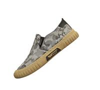 Camuflaggio Tela Uomini Estate Traspirante Casual Un Piede Casual Tessuto Scarpe Protezione del Lavoro Cantiere Lavoro Scarpe di Rilascio (Grigio,39)
