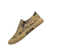 Camuflaggio Tela Uomini Estate Traspirante Casual Un Piede Casual Tessuto Scarpe Protezione del Lavoro Cantiere Lavoro Scarpe di Rilascio (Khaki,39)