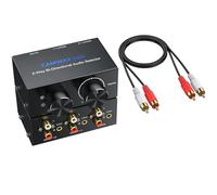 CAMWAY Commutatore Audio Bidirezionale 1x2/2x1 RCA e 3.5mm con Manopola di Controllo del Volume e Interruttore OFF,Selettore a 2 Porte per Cuffie Amplificatori,Bidirezionale Aux Sound Splitter