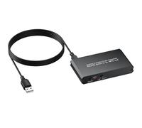 CAMWAY Convertitore audio da analogico a digitale, da 3,5 mm ad ARC, da RCA ad ARC per vecchia TV, computer, lettore MP3, proiettore a soundbar ARC stereo, chip Pro, doppio ingresso analogico