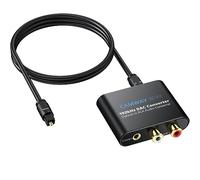 CAMWAY Convertitore Audio Digitale Analogico,192kHz Convertitore DAC con cavo ottico da 1m,Ottica a 3,5mm