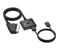CAMWAY Convertitore Scart a HDMI,Supporta Commutazione 16: 9/4: 3,Adattatore da SCART a HDMI 1080P,Supporta PAL/NTSC per Lettore DVD/VHS/VCR,con Cavo da 150 cm