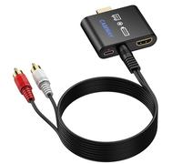 CAMWAY Estrattore Audio HDMI,Adattatore da HDMI a 3,5 mm con Cavo da 3,5 mm a 2 RCA Maschio, Supporta Audio Stereo PCM 2.0, Convertitore Audio per Fire TV Stick Sistema Stereo Cuffie Senza Fili