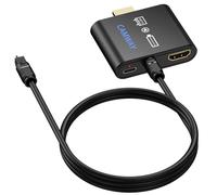 CAMWAY Estrattore Audio HDMI,Convertitore da HDMI a Ottico 5.1 Canali 4K@30Hz con Cavo Ottico da 1 M,Supporta Dobly/DTS 5.1CH,Adattatore Audio per Fire TV Stick Soundbar