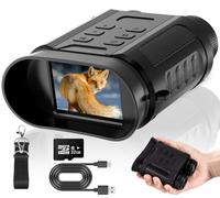 CamZeste 4K Binocolo Visione Notturna, con Batteria Ricaricabile da 2500mAh Visione Notturna 8X Digitale Zoom 7-Livelli Infrarossi 2.4" TFT LCD Vista 300M Visore Notturno Binocolo Con Scheda 32GB