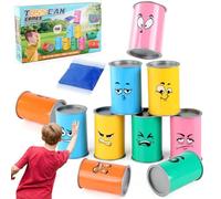 Can Bean Bag Toss Games | Funny Face Kids Party Game con luci a LED | Giocattolo di lancio di carnevale interno all'aperto per Halloween, Pasqua, Natale, compleanno, classe, spiaggia, cortile, prato