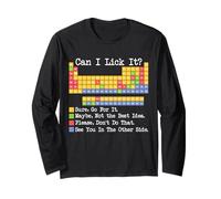 Can I Lick It Tavola Periodica Divertente Insegnante di Scienze & Studente Maglia a Manica