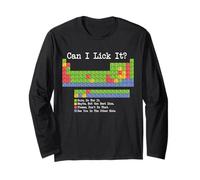 Can I Lick It Tavola Periodica Divertente Insegnante di Scienze & Studente Maglia a Manica