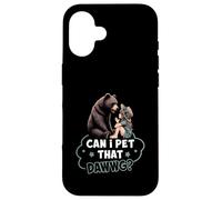 Can I Pet That Dawg Pet Dog Meme Bear Parlando Con La Ragazza Custodia per iPhone 16