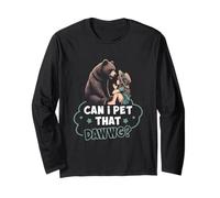 Can I Pet That Dawg Pet Dog Meme Bear Parlando Con La Ragazza Maglia a Manica
