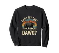 Can I Pet That Dawg Retro Bear Meme Notte all'aperto Felpa