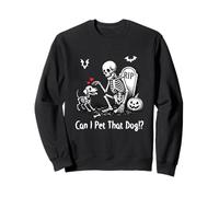 Can I Pet That Dog Funny Halloween Dog Skeleton Puppy Felpa