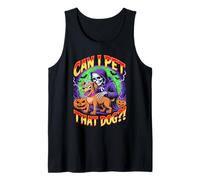 Can I Pet That Dog?! Funny Skeleton Halloween Bootleg Canotta