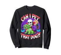 Can I Pet That Dog?! Funny Skeleton Halloween Bootleg Felpa