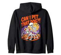 Can I Pet That Dog?! Funny Skeleton Halloween Bootleg Felpa con Cappuccio