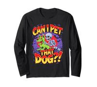 Can I Pet That Dog?! Funny Skeleton Halloween Bootleg Maglia a Manica