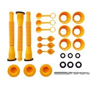 Can Nozzle Replacement, Leak Proof Power Spout, Flexible Stainless Tip, Sturdy PVC Nozzle Kit, Ideal for Camping Marine Garage Workshop, Yellow Color, 3 Pieces, 1 Set
