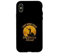 Can’t Work Today My Arm Is In A Cast Funny Fishing Custodia per iPhone X/XS