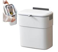 CAN Trash Cate Bin Cestino per rifiuti sospeso con coperchio, compatto, per cucina, bagno, camera da , veicolo ricreativo, auto, armadio, scrivania, M