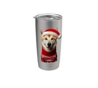 Canaan Cane con cappello di Babbo Natale Natale proprietario amante mamma papà Bicchiere termico in acciaio inox doppia parete