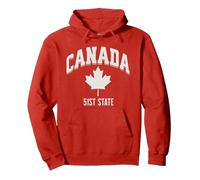 Canada 51st State USA Annex Canada Bandiera Stati Uniti Felpa con Cappuccio, Unisex per Adulti, Rosso, XXL