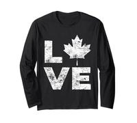 Canada Bandiera Canada Love Vintage Canada Day Maple Leaf Maglia a Manica