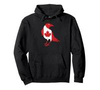 Canada Corvo Corvo Silhouette Canadian Pride Bird Lover Felpa con Cappuccio