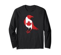 Canada Corvo Corvo Silhouette Canadian Pride Bird Lover Maglia a Manica
