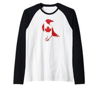Canada Corvo Corvo Silhouette Canadian Pride Bird Lover Maglia con Maniche Raglan