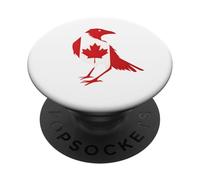 Canada Corvo Corvo Silhouette Canadian Pride Bird Lover PopSockets PopGrip Adesivo