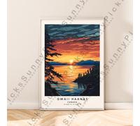 Canada da Viaggio Stampa Muro Art Gwaii Haanas Poster Décor Illustrazione