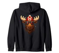 Canada Day Canadian Flag Maple Leaf Moose Sunglasses Felpa con Cappuccio