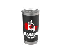 Canada Est 1867 Canada Mappa Bandiera Canadese Bicchiere termico in acciaio inox doppia parete