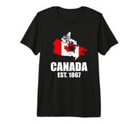 Canada EST 1867 Canada Mappa Bandiera Canadese Maglietta Premium