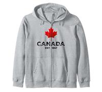 Canada EST 1867 Orgoglioso Canadese Vintage Maple Leaf Merch Felpa con Cappuccio