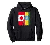 Canada Etiopia Mezza bandiera Radici etiopi canadesi Felpa con Cappuccio