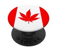 Canada Flag Weed Leaf Cannabis Marijuana Red White PopSockets PopGrip: Impugnatura per Telefoni Cellulari e Tablet Intercambiabile