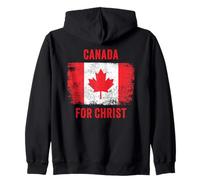 Canada for Christ - Canadian Flag Cross Revival Graphic Felpa con Cappuccio