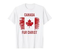 Canada for Christ - Canadian Flag Cross Revival Graphic Maglietta