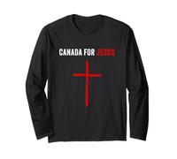 Canada for Jesus - Canadian Flag Cross Revival Graphic Maglia a Manica